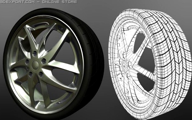 Car wheel 3D Model