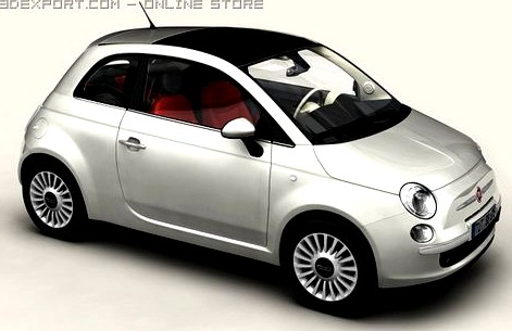 Fiat 500 2008 3D Model