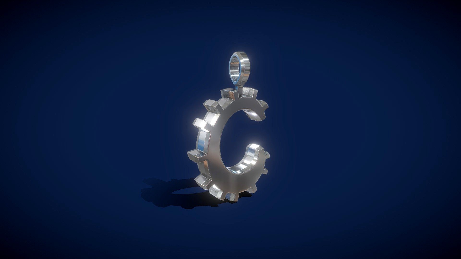 C Letter Pendant Platinum