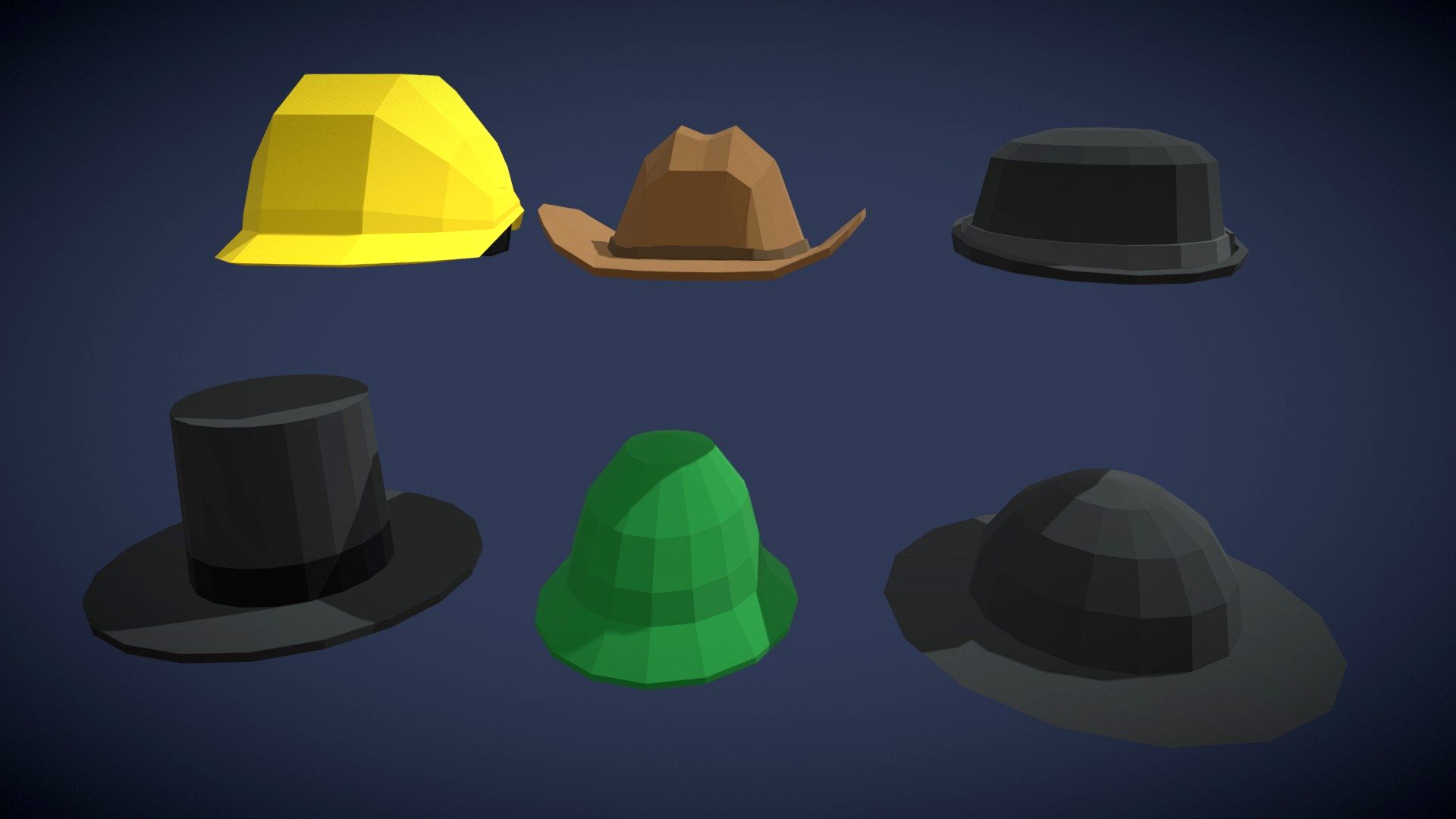 Lowpoly Hat Set
