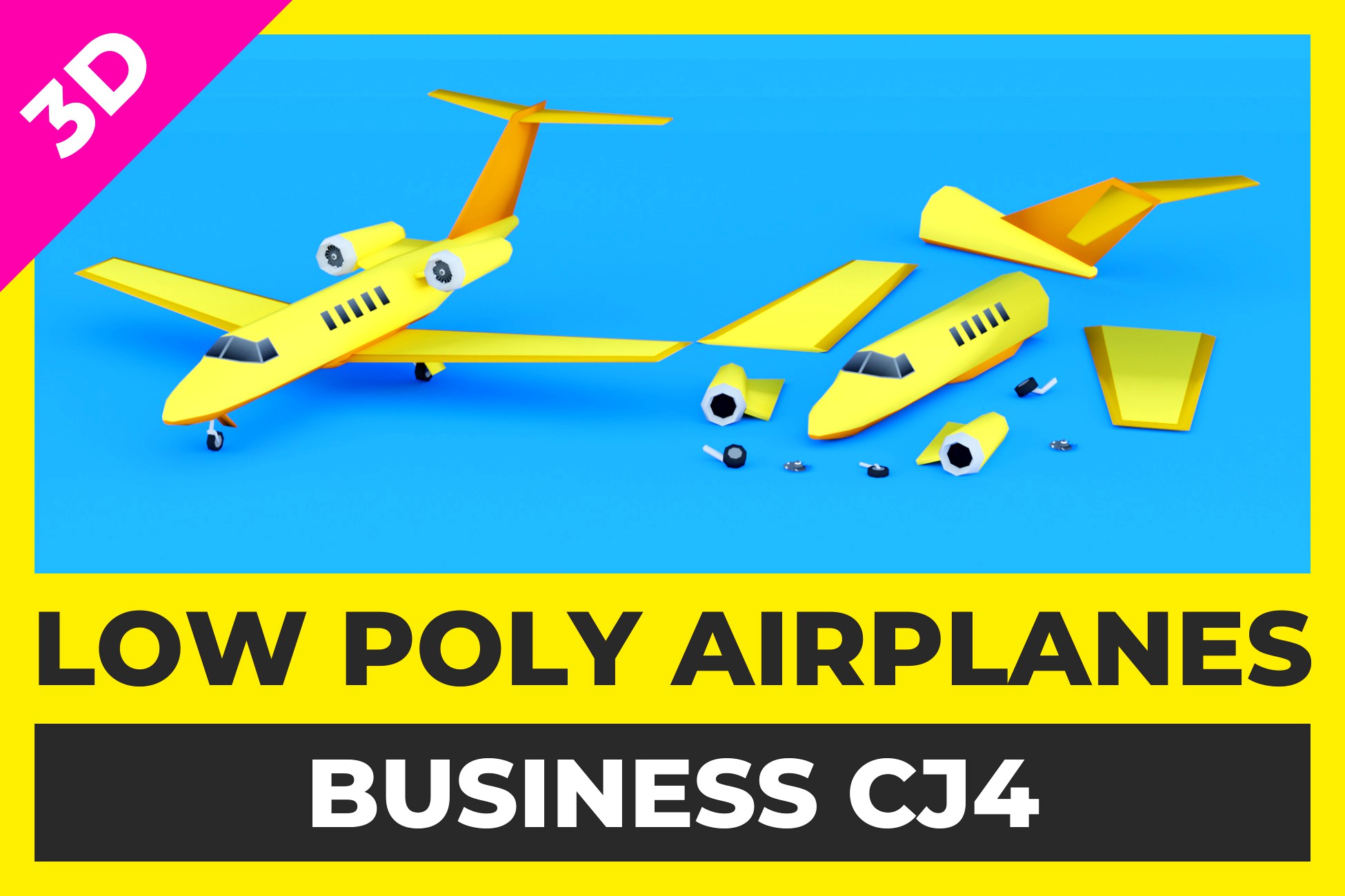 Low Poly Airplanes - Business Citation CJ4