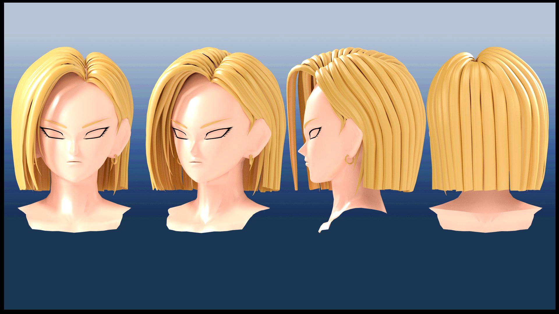 Android 18 hairstyle 3D model