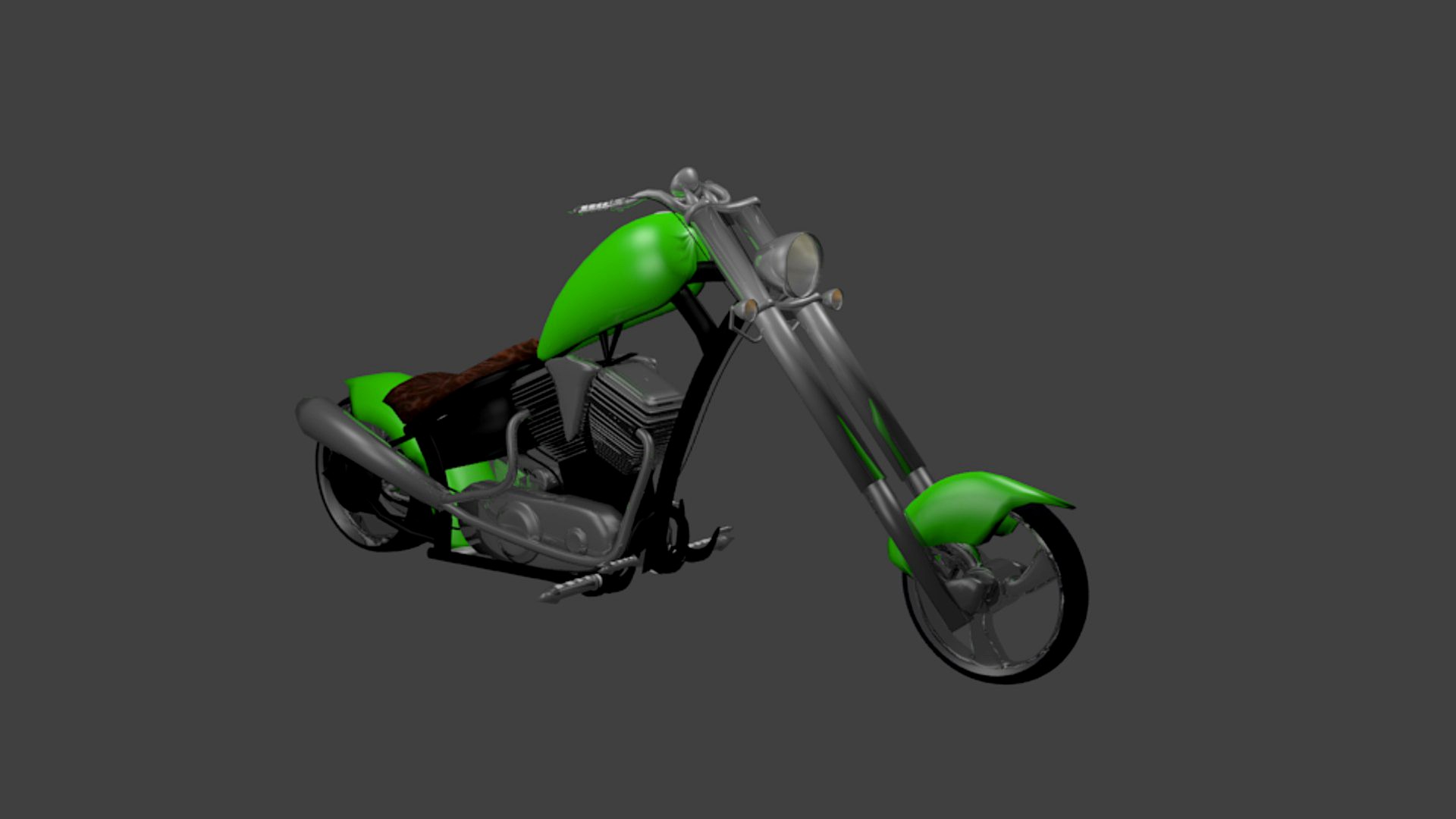 Green Chopper Motorcycle