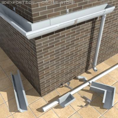 Downspout Gutter 00 3D Model