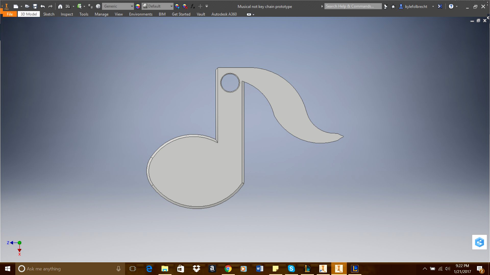 Musical Note Keychain