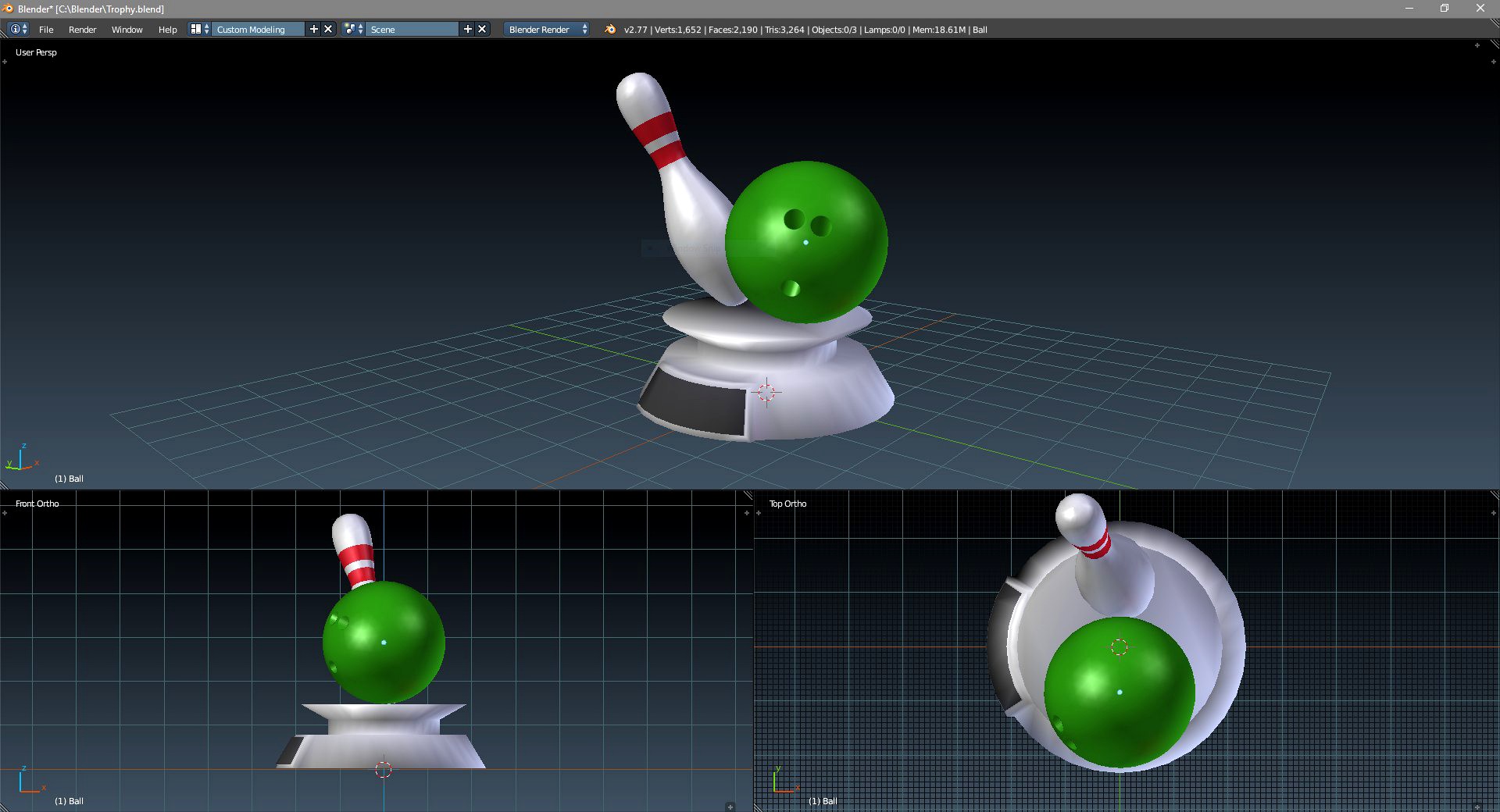 Simple Bowling Trophy