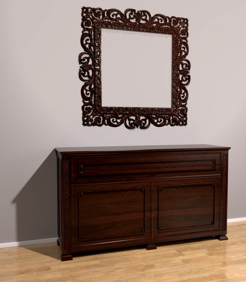 dresser with mirror