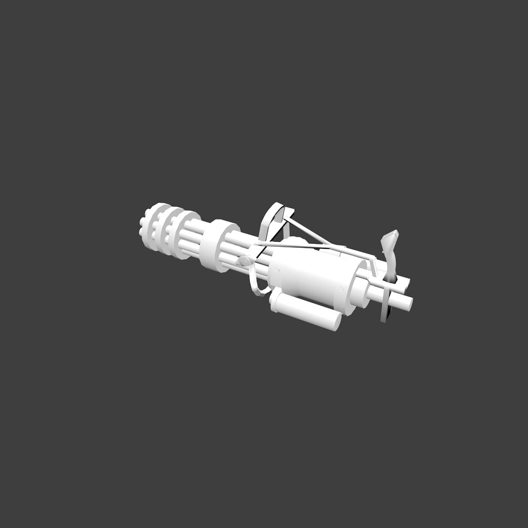 Low poly multi barrel gun