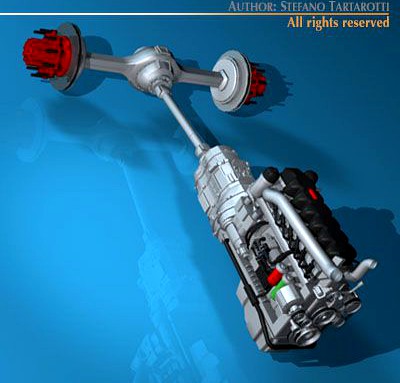 Truck engine 3D Model