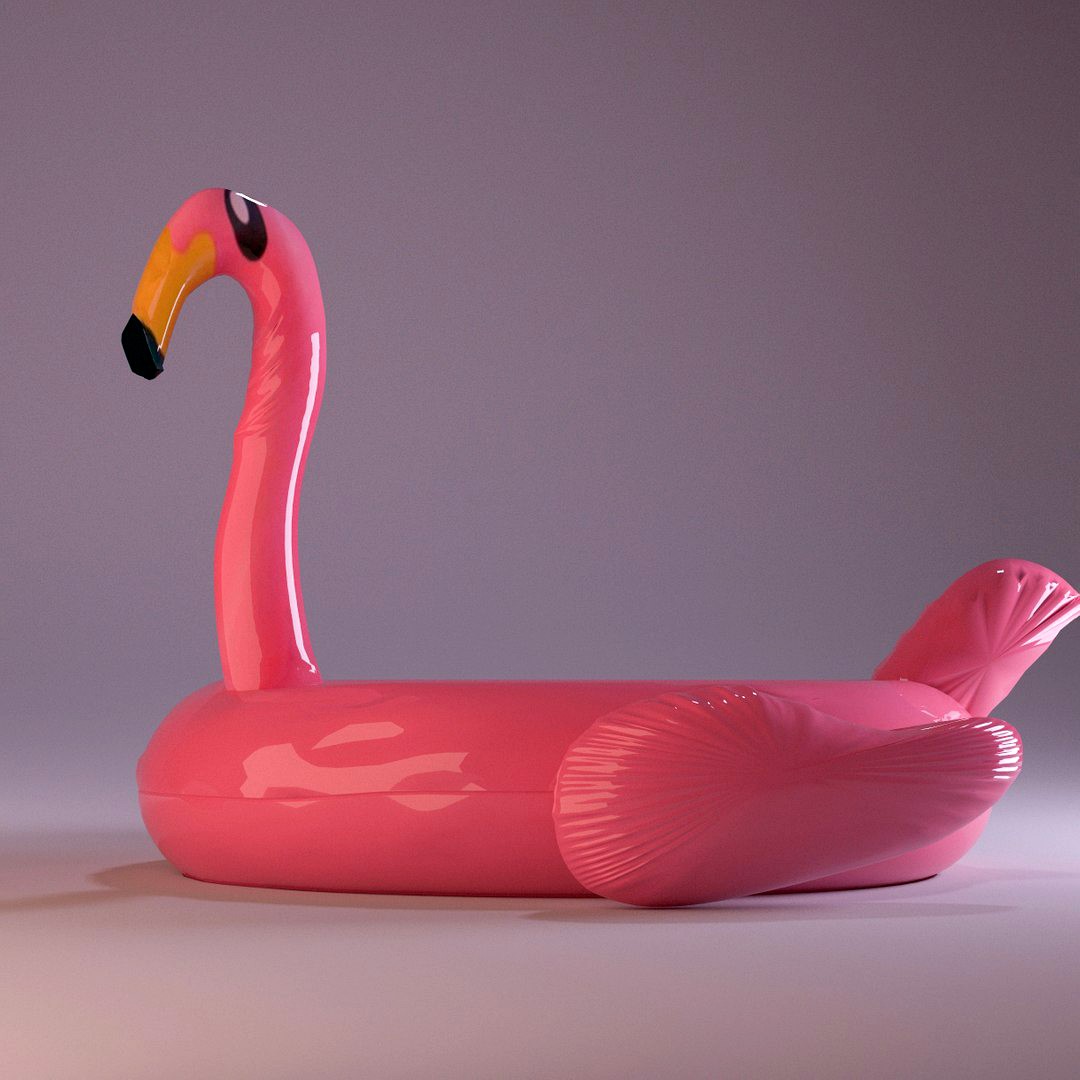 3D Flamingo Raft Model