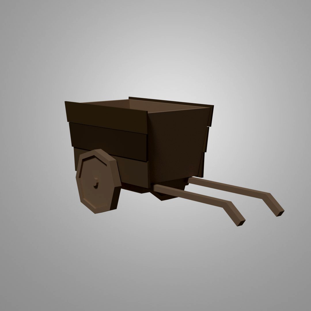 Low poly haystack Cart
