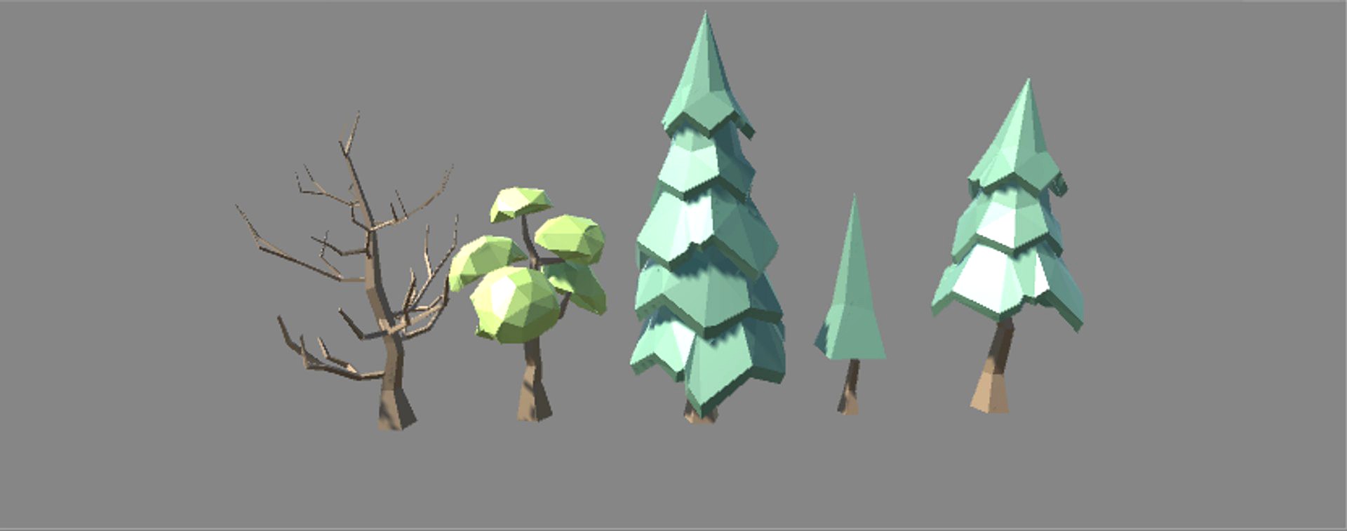 3d trees lowpoly