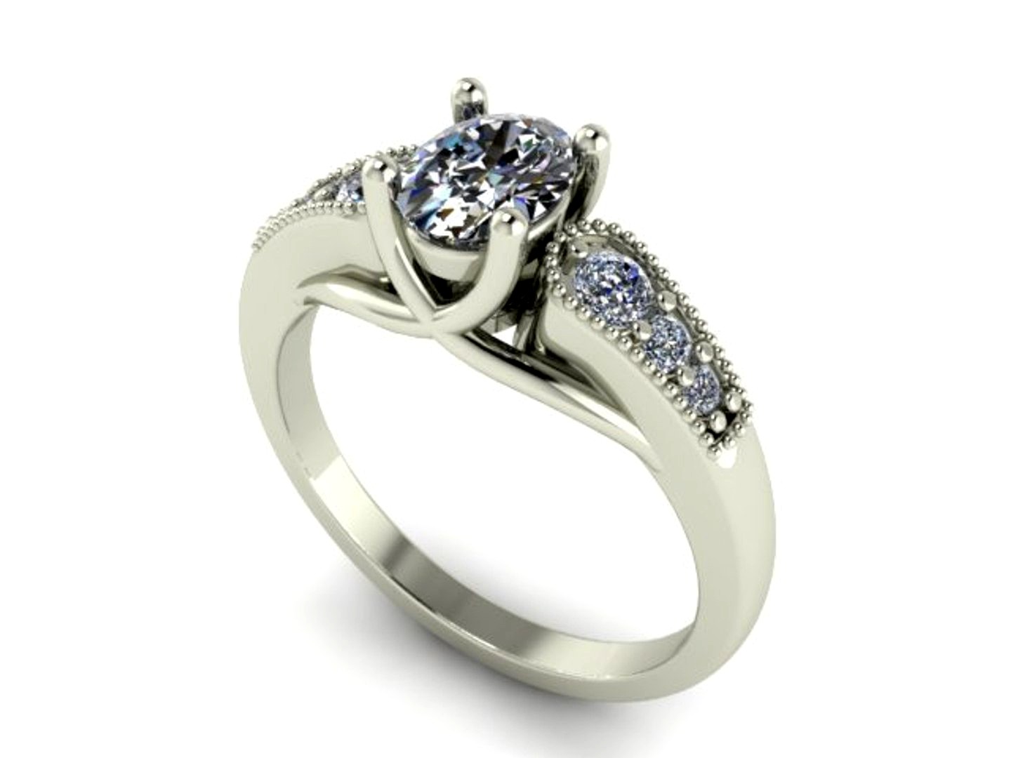 6x4 Oval  engagement ring