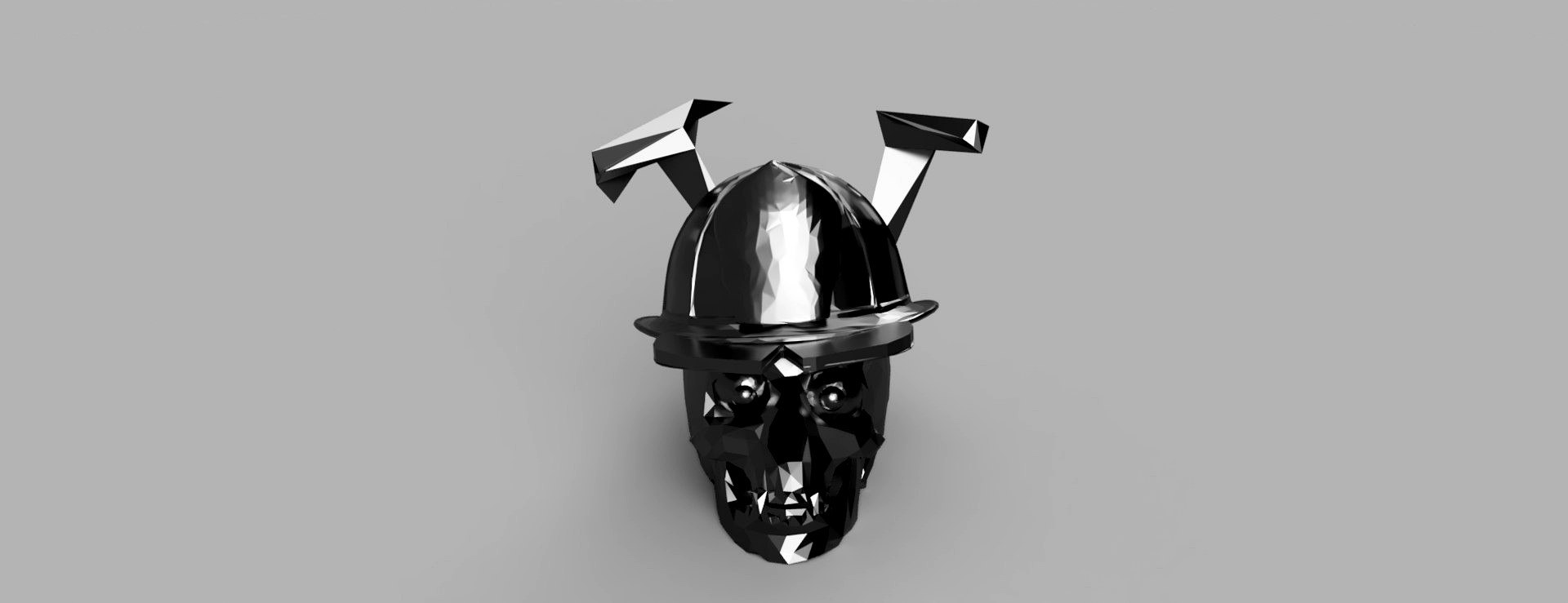 Skull fireman and helmet