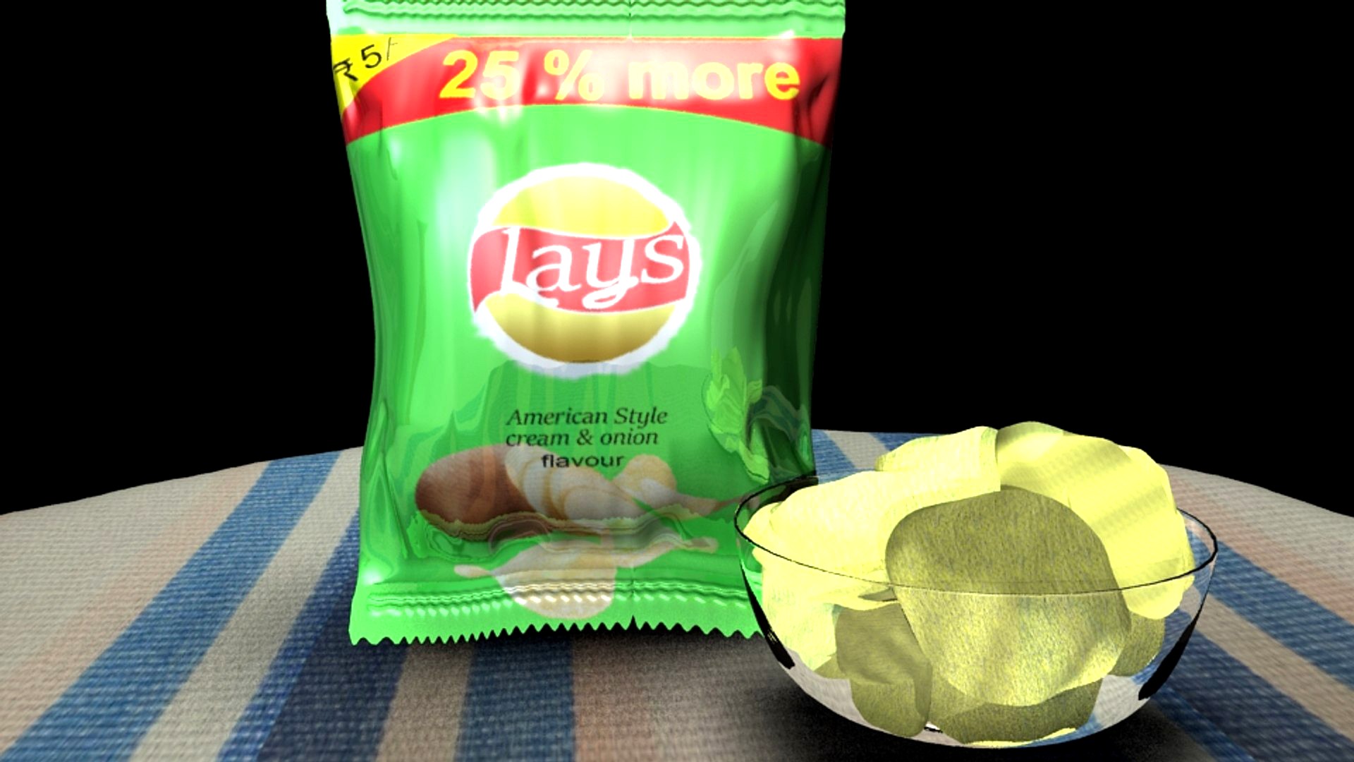 chips-packet and table
