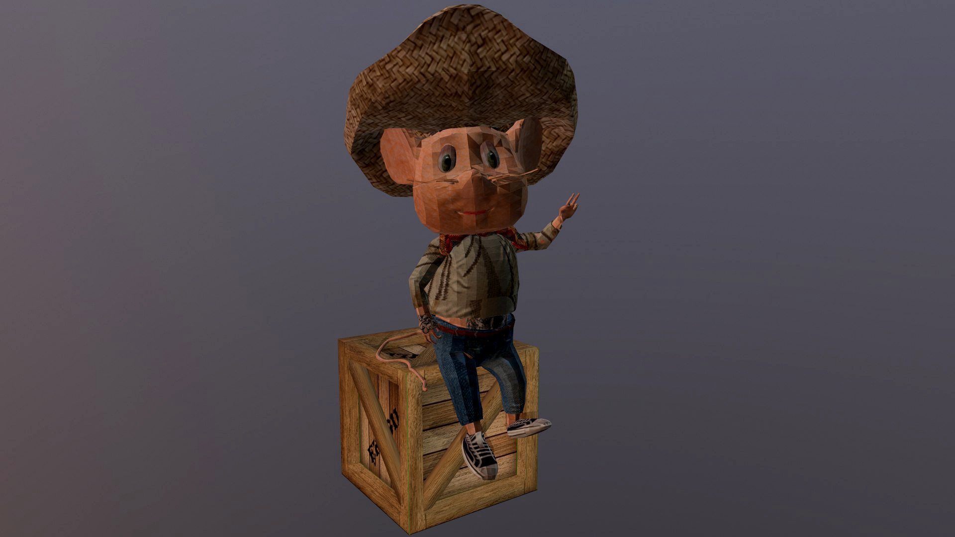 Mexican mouse and crate rigged