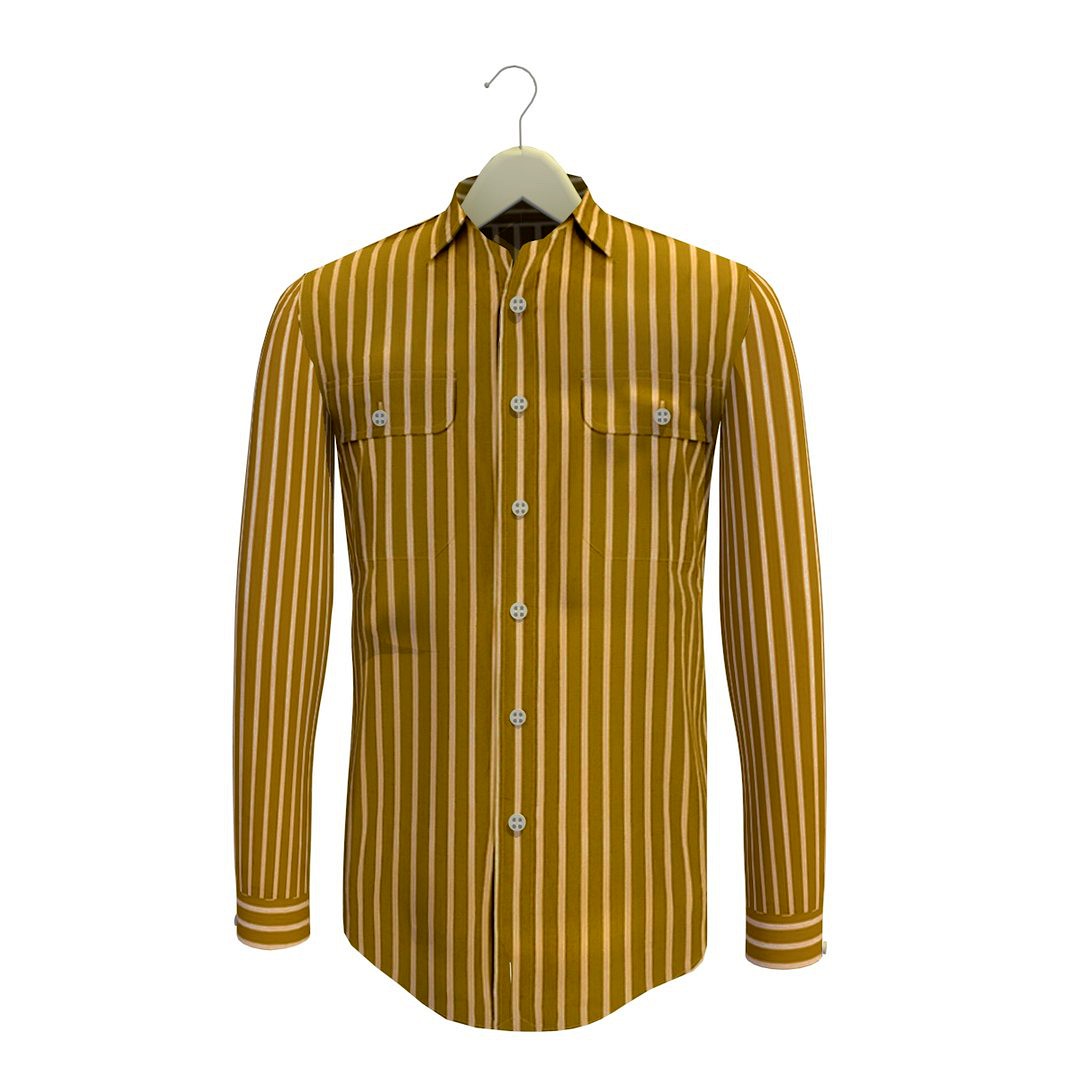Brown Stripe Shirt On A Hanger