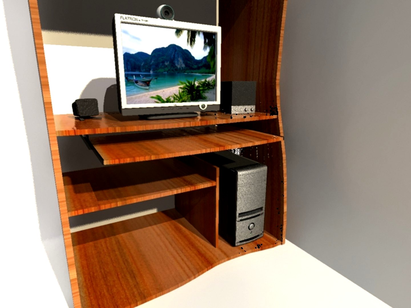 desk and computer