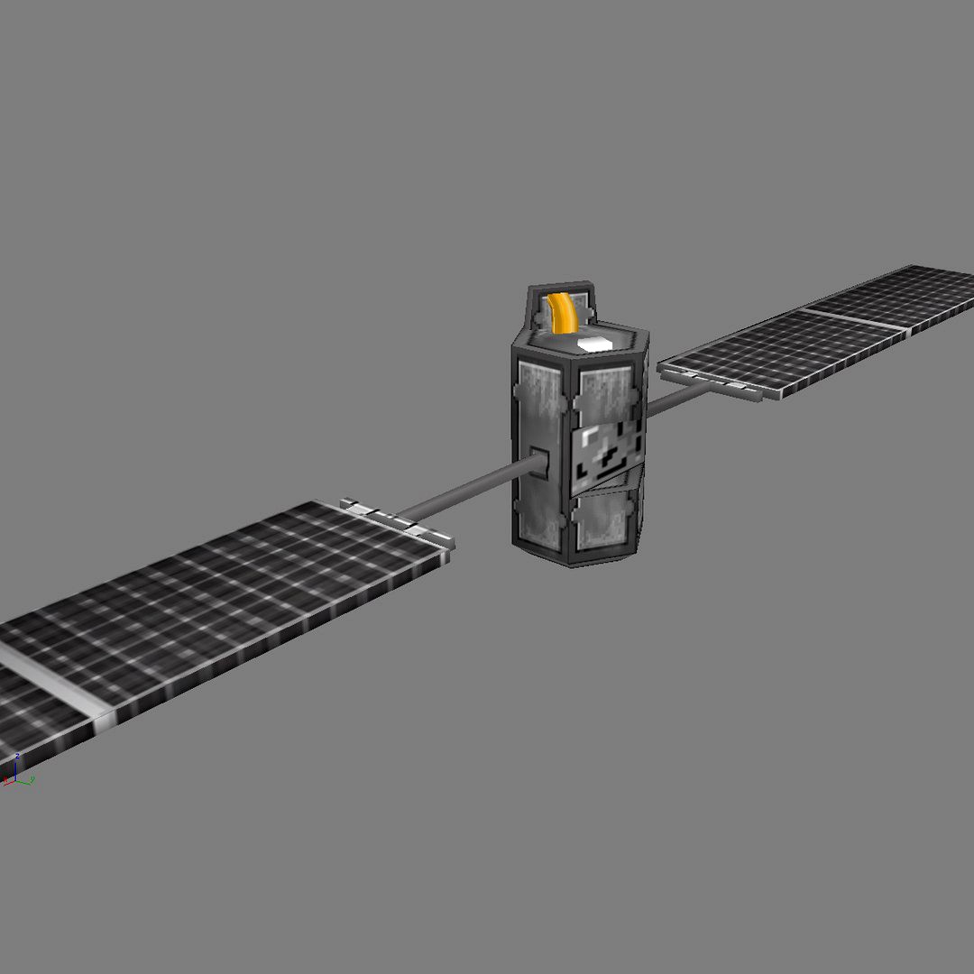 3D space satelite - lowpoly