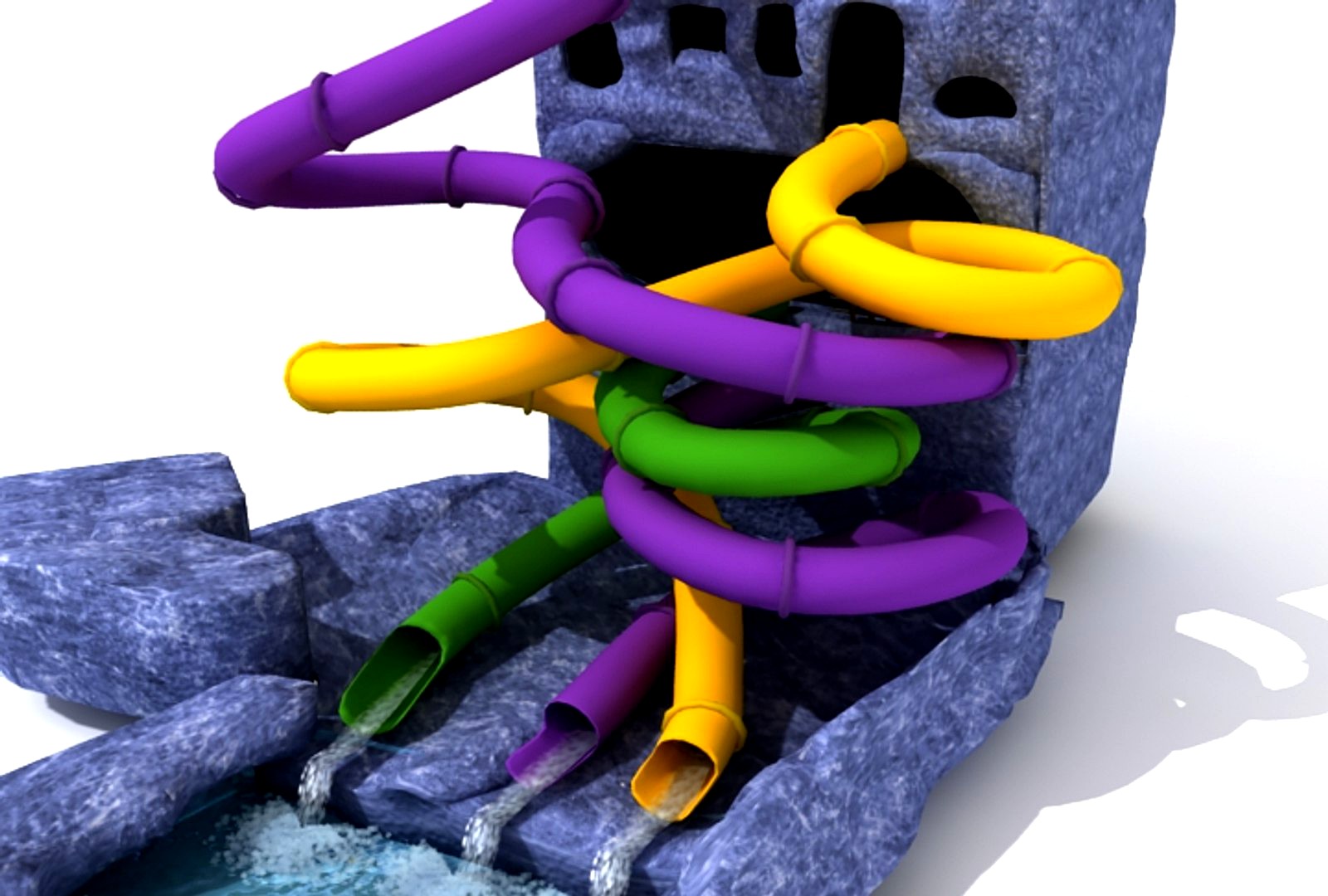 Closed Tubular Water Slides with Rock Base for Amusement Park