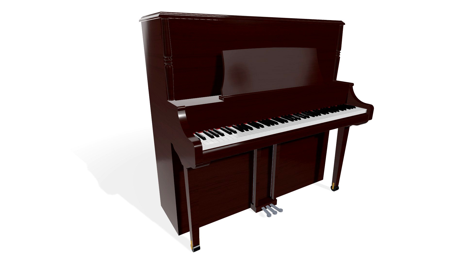 Upright Piano: Dark Wood Finish: Max Format