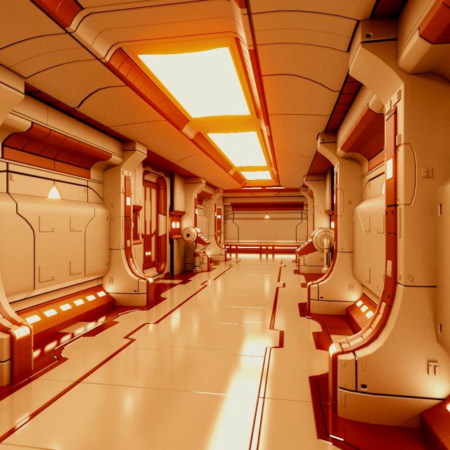 Starship Corridor HD 2 3D Model