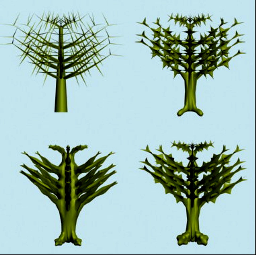 4 Desert Thorny Plants (Fantasy)