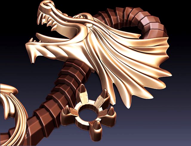 Dragon basrelief for jewellery 3D Model