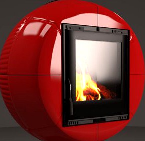 Fireplace Nordica Fireball Bianco Infinity 3D Model