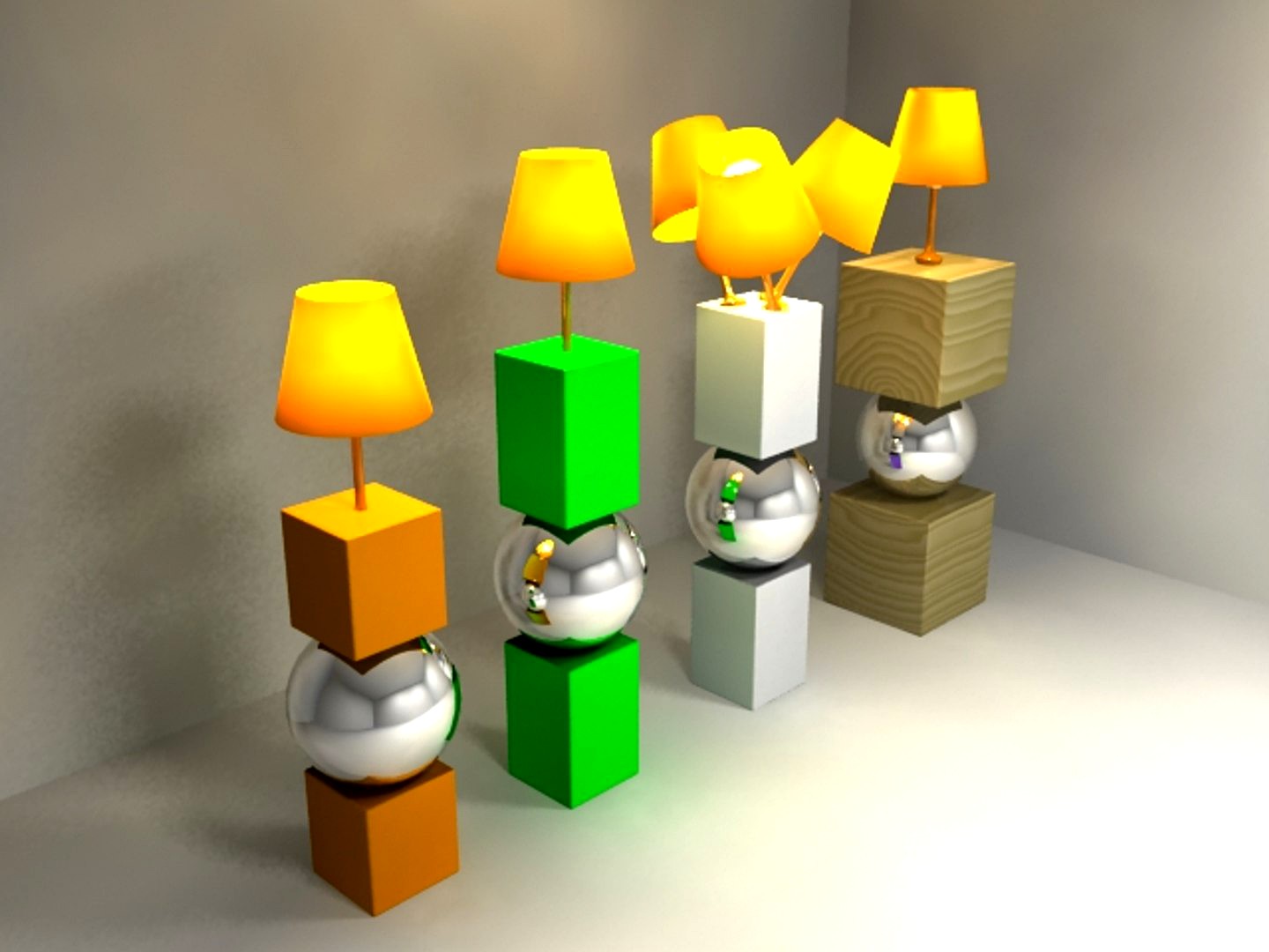 Lamp - Modern Square and Sphere