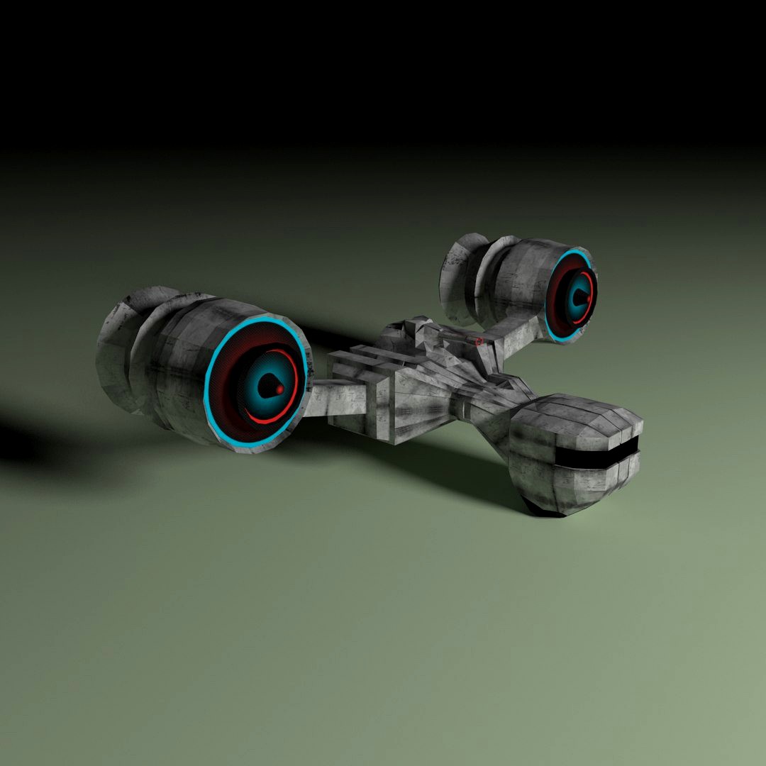Space fighter with ion cannon