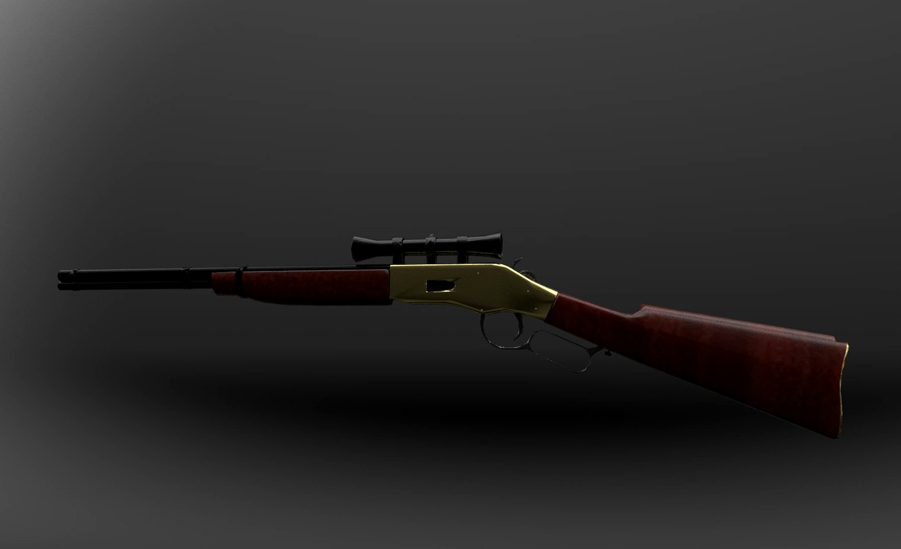 Low poly Winchester rifle