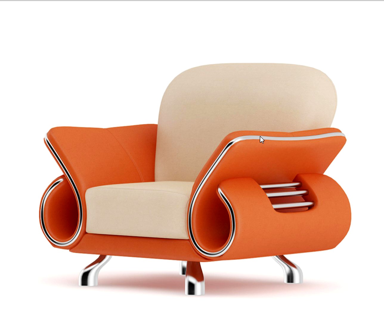 Orange Leather Armchair