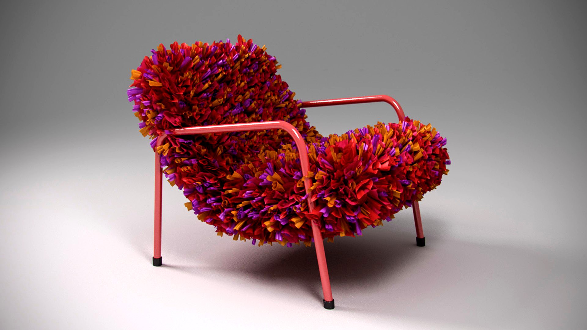 fabric rags armchair