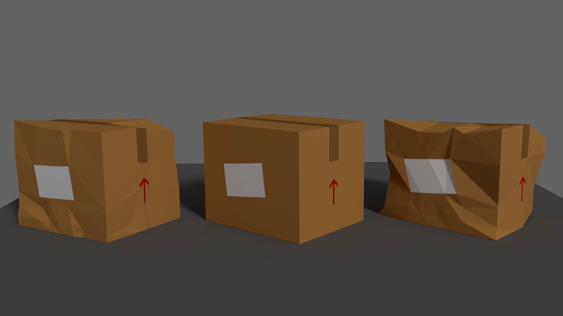 Low Poly Style - Cardboard Box Selection