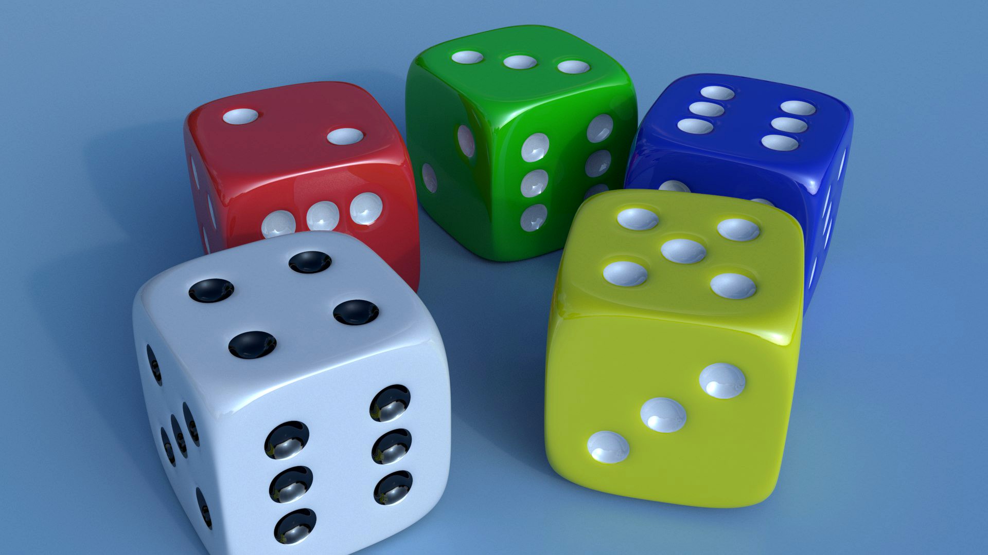 Five Gambling Dices