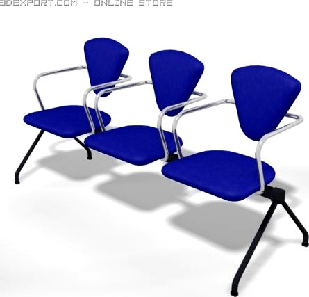 waiting room 3 seater 3D Model