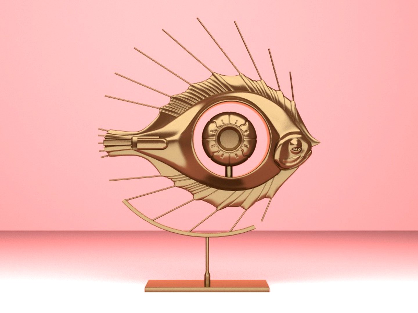 Piere Mattere Fish Fan Sculpture for Vray