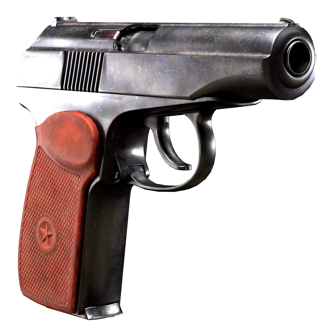 Makarov Pistol old & dirty (PM - PBR game model)