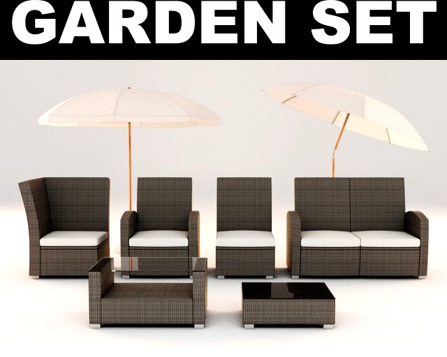 Garden Furniture Set 3D Model