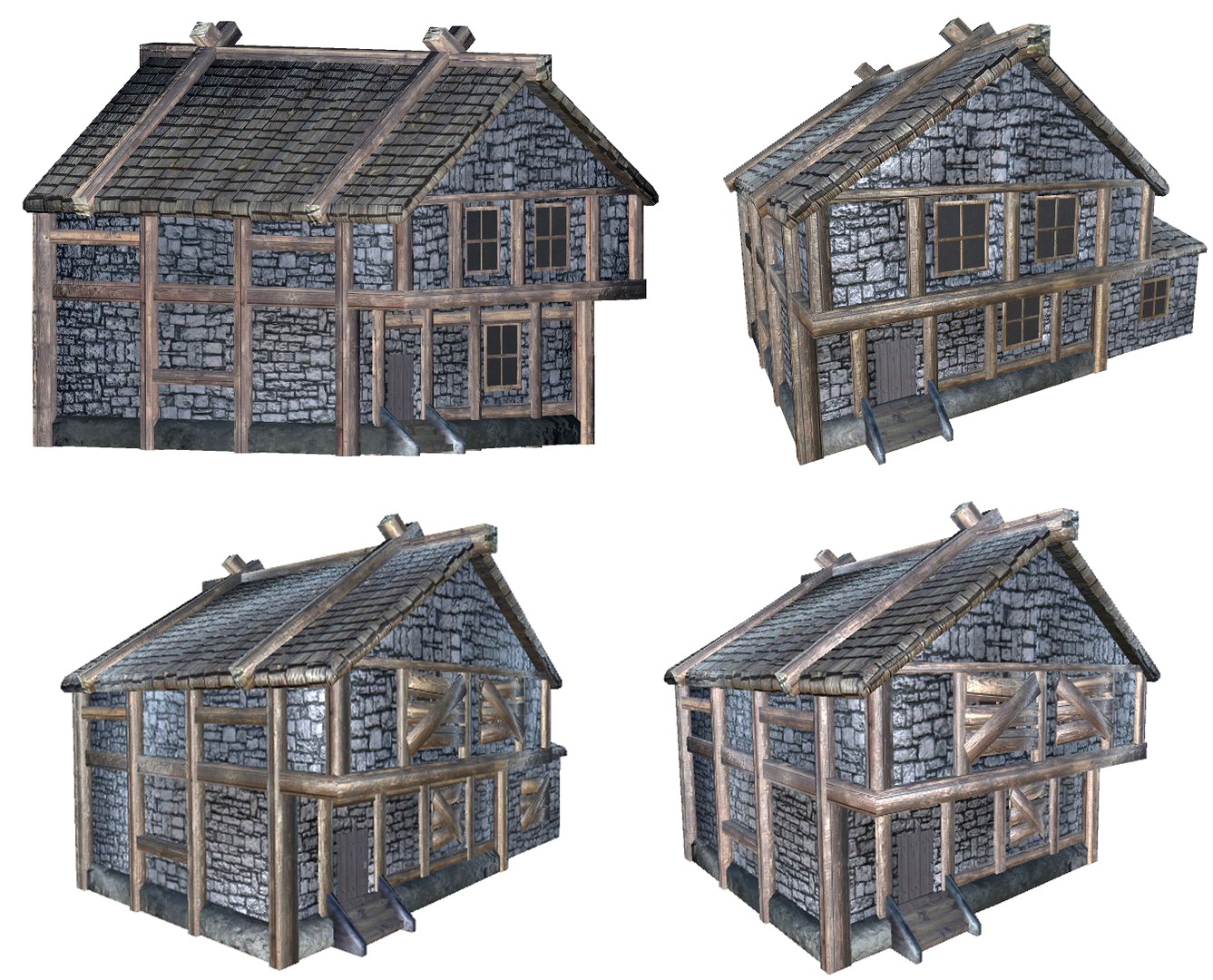 Medieval house Four pack
