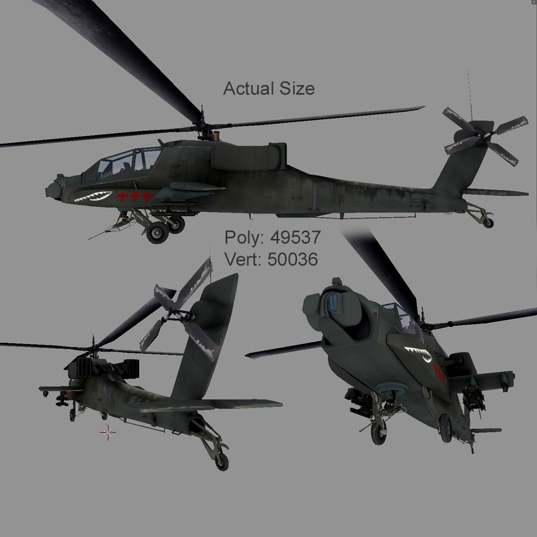 Military gunship helicopter
