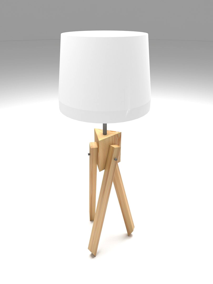 Tripod Desk Wooden Lamp