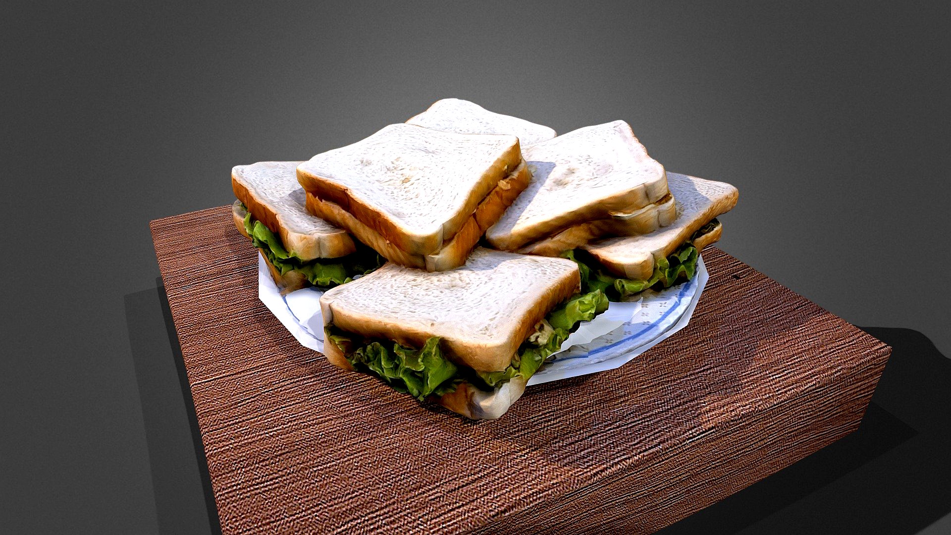 6 sandwiches ham lettuce cheese pan bread jamon