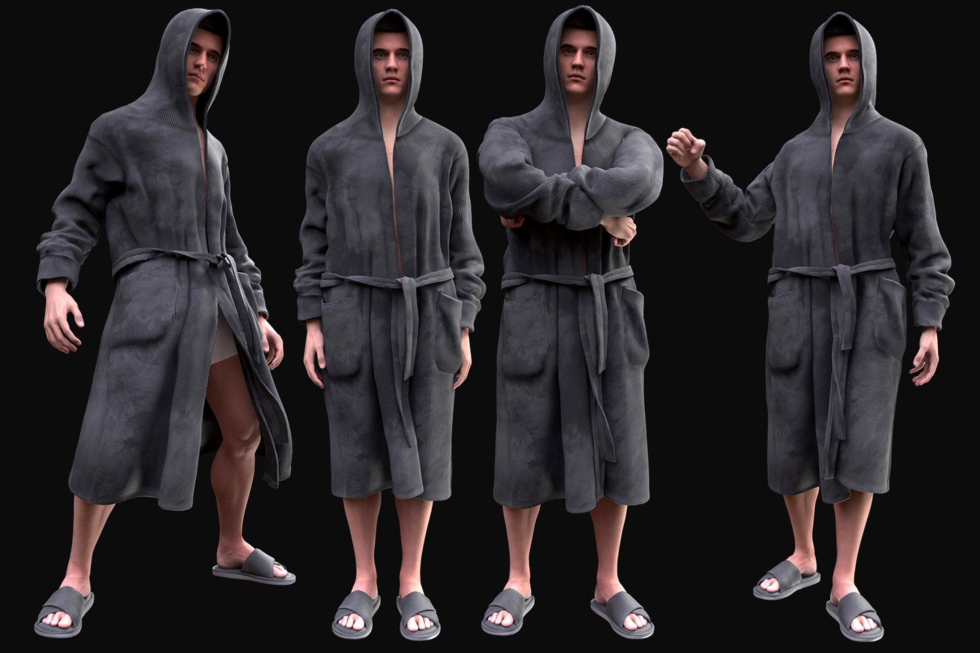 Man in Bathrobe - Rigged