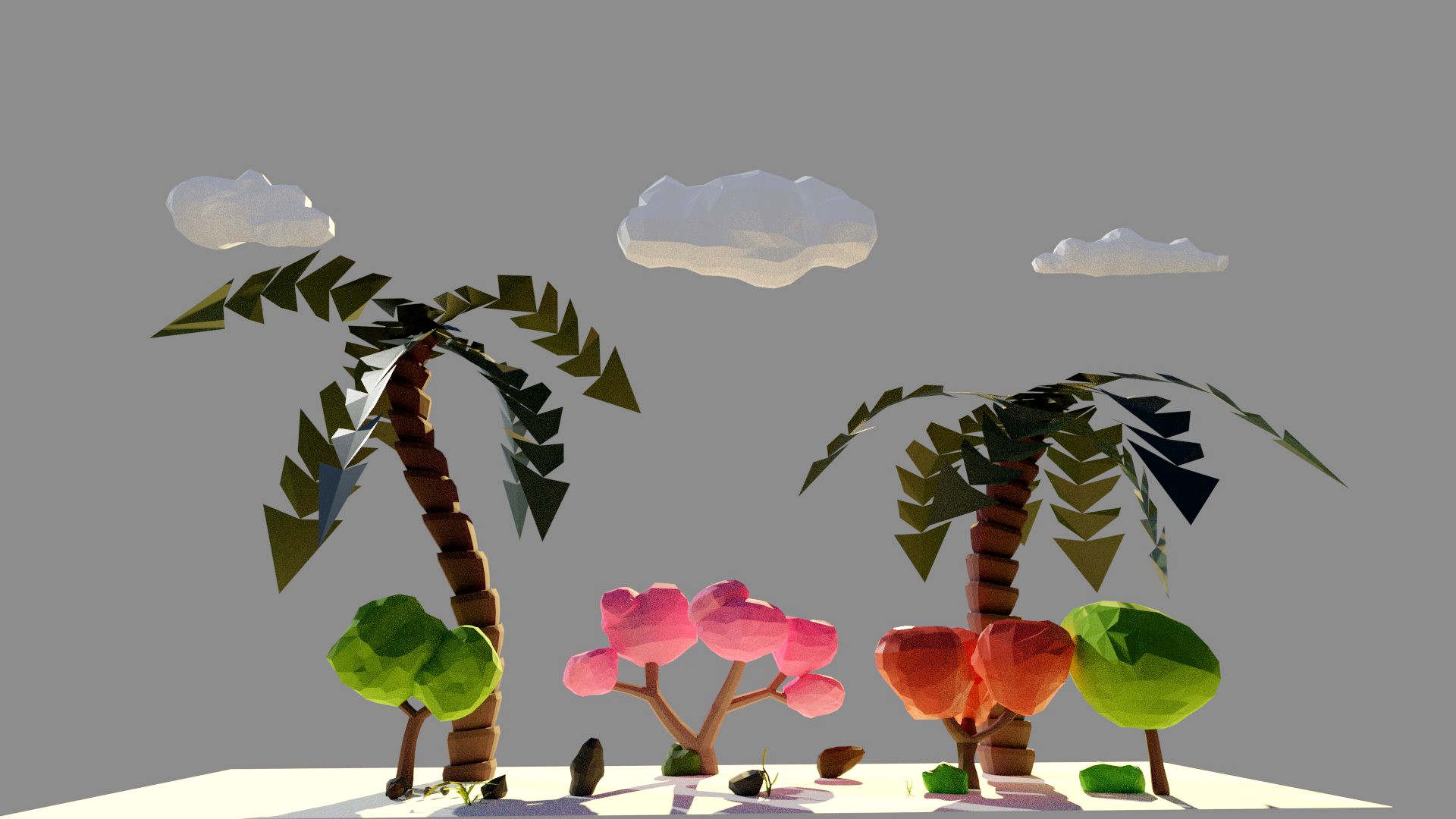 20 LOW POLY NATURE OBJECTS
