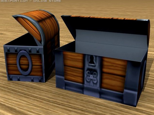 Empty Treasure Chest 3D Model