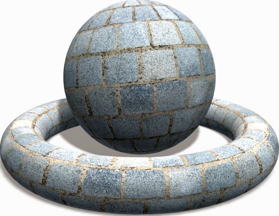 Grey Cobblestone Tile 3D Model