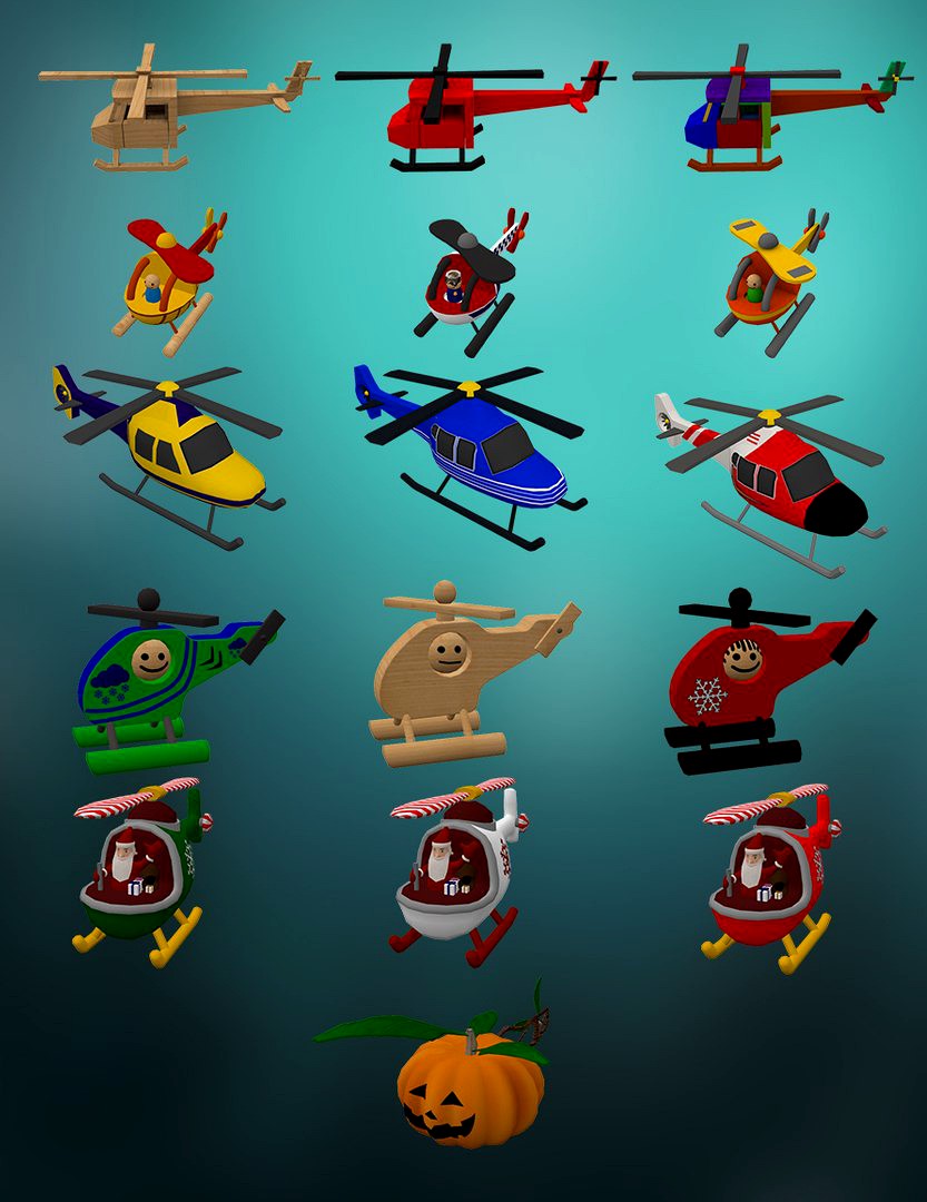 16Game Ready Toy Helicopter Pack