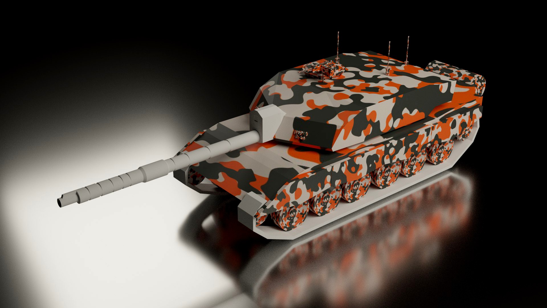 challenger 2 low poly tank